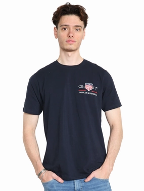 Garment Dyed Finish Quick Dry Technology Gant American | Mens Crew Neck T-Shirts