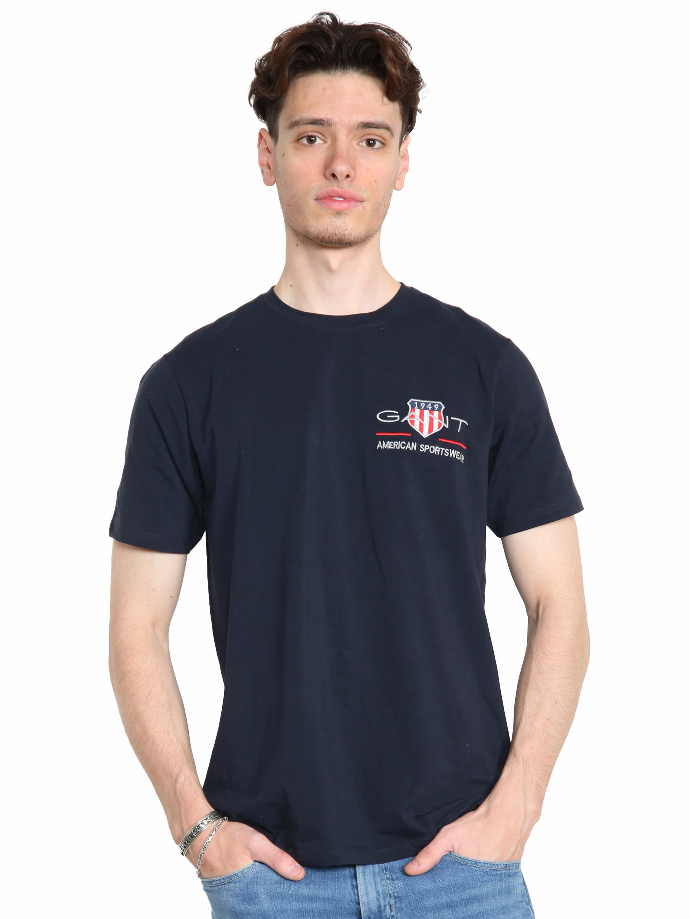 Gant American | Mens Crew Neck T-Shirts Easy Layer Temperature Regulating Fabric