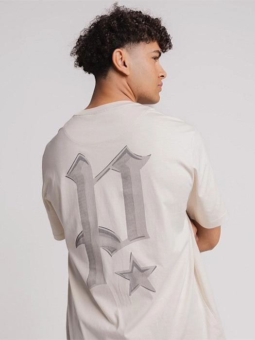 Chrome Track Tee in Off White Soft Comfort Wear