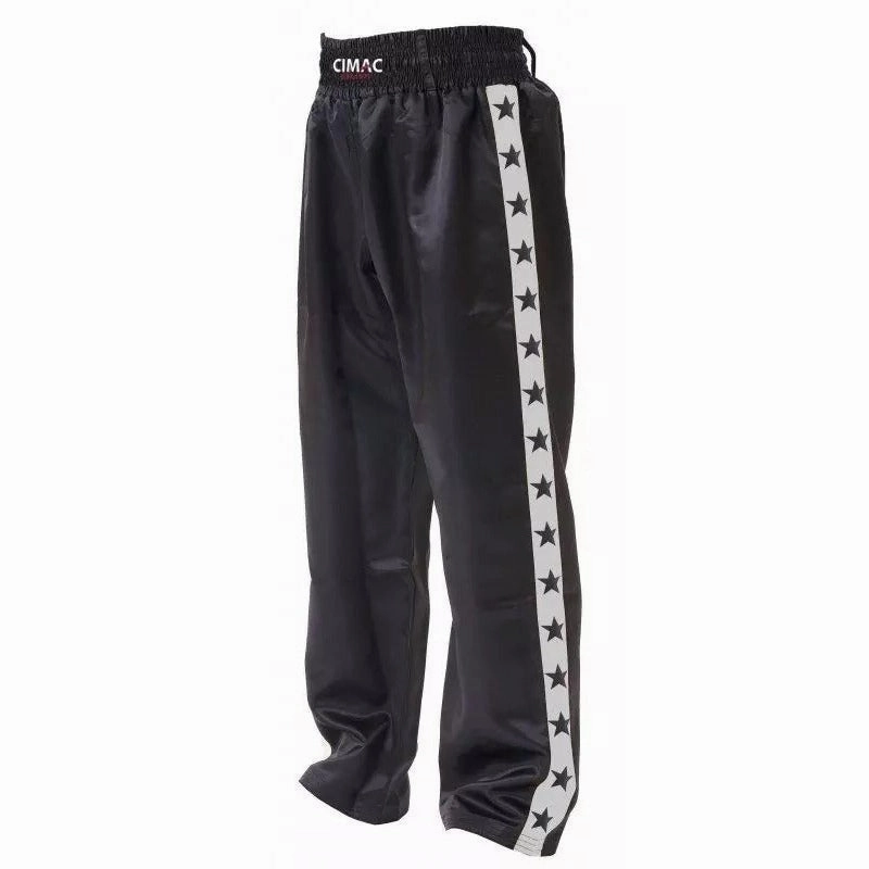 Stable billiards Cimac Black Kickboxing Trousers Silver Star Satin