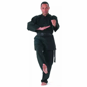WrinkleFree Fabric Cimac Kung Fu Uniform Black Martial Arts Outfit