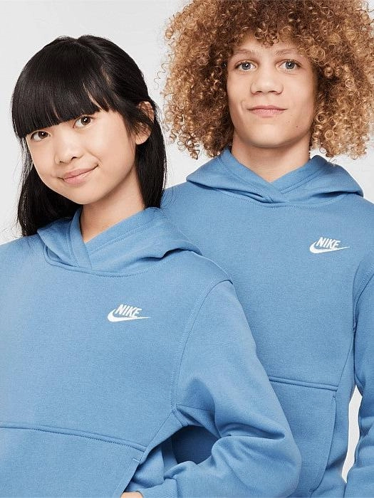 Sportswear Club Fleece Pullover Hoodie Youth checkered pattern