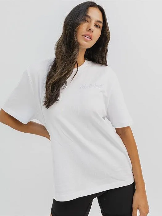 Taylor Tee in White anti static coating Relaxed Style