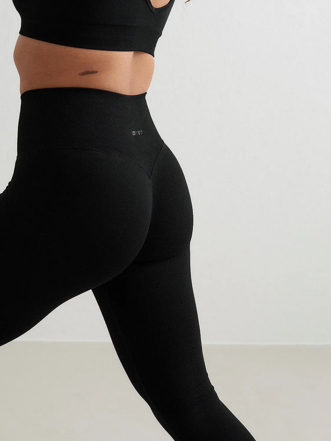 Black Shape Seamless Tights Everyday Look Fitness Lover Stretch Fit