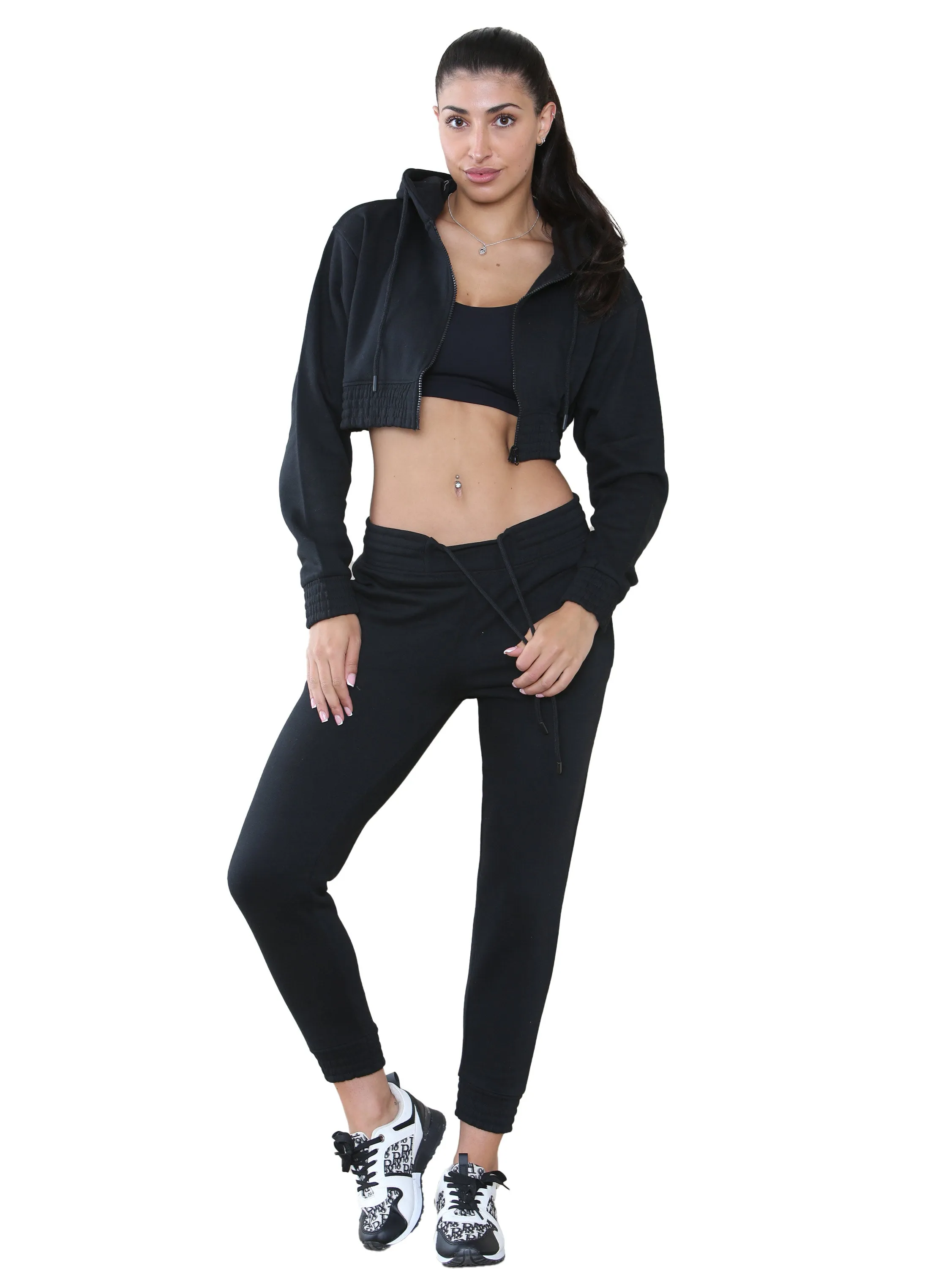 Kruze | Womens Crop Tracksuit Set product matte sophistication Athletic