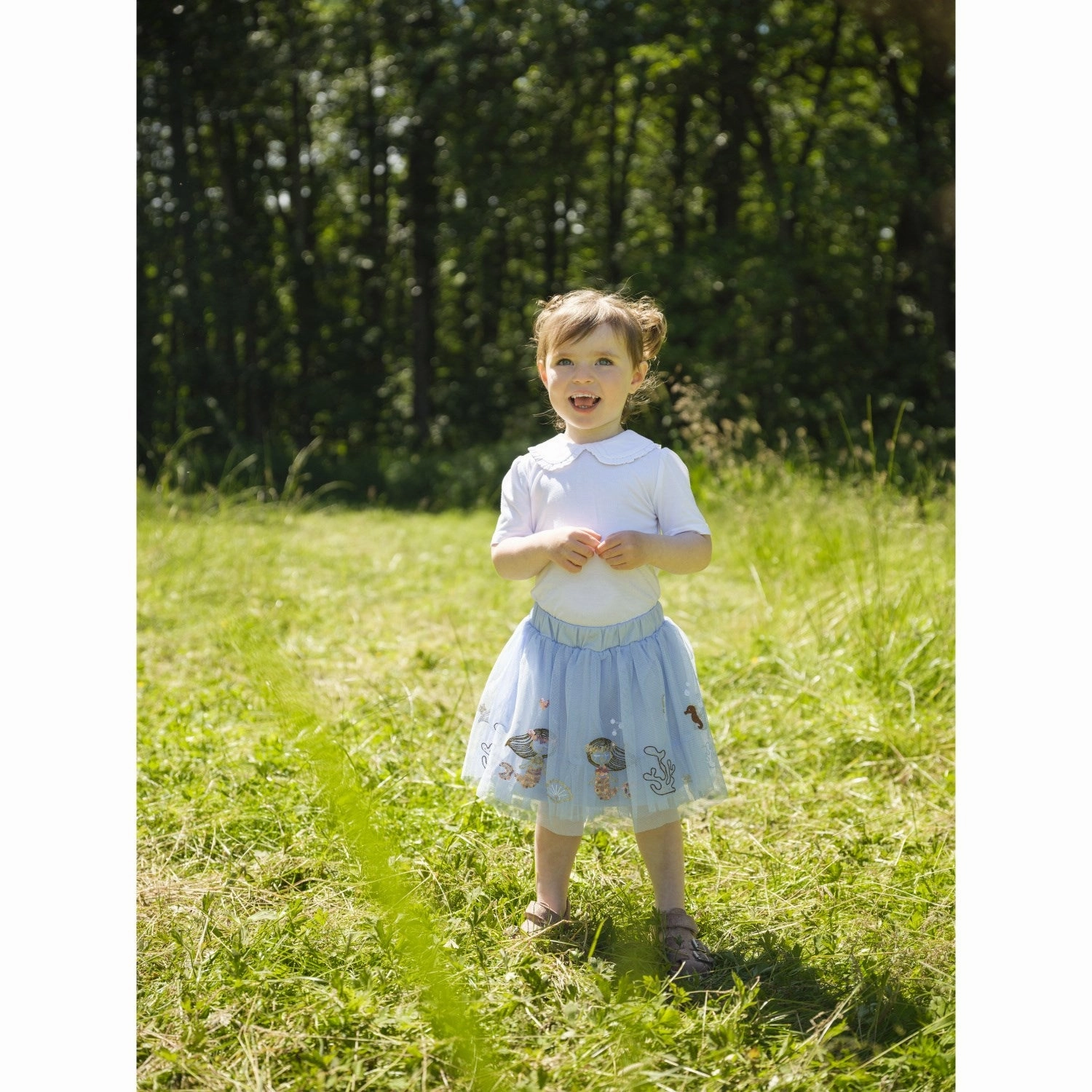 Hust & Claire Winter Sky Ninna Skirt Linen blend