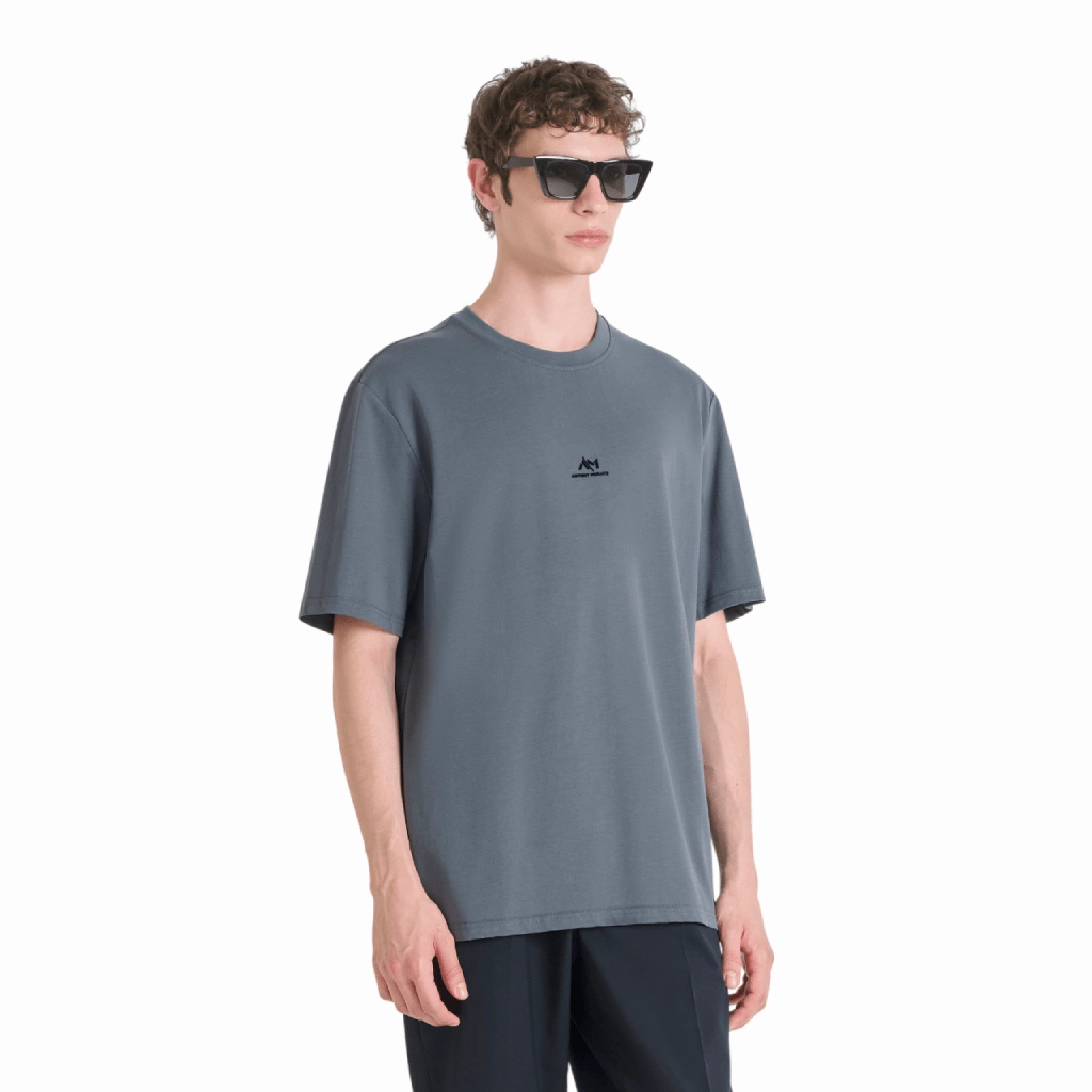 Antony Morato Rubber Flock Logo T-Shirt Men Pocket Reinforcement