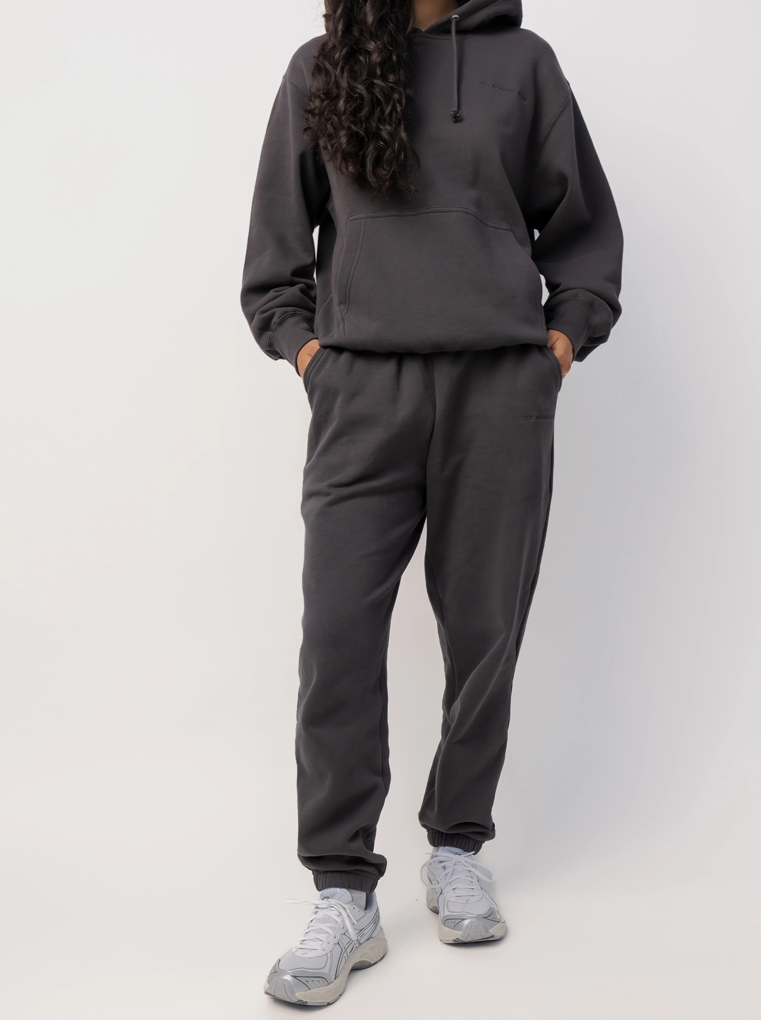 Classic Joggers In Washed Black Raccoon like Retro futuristic