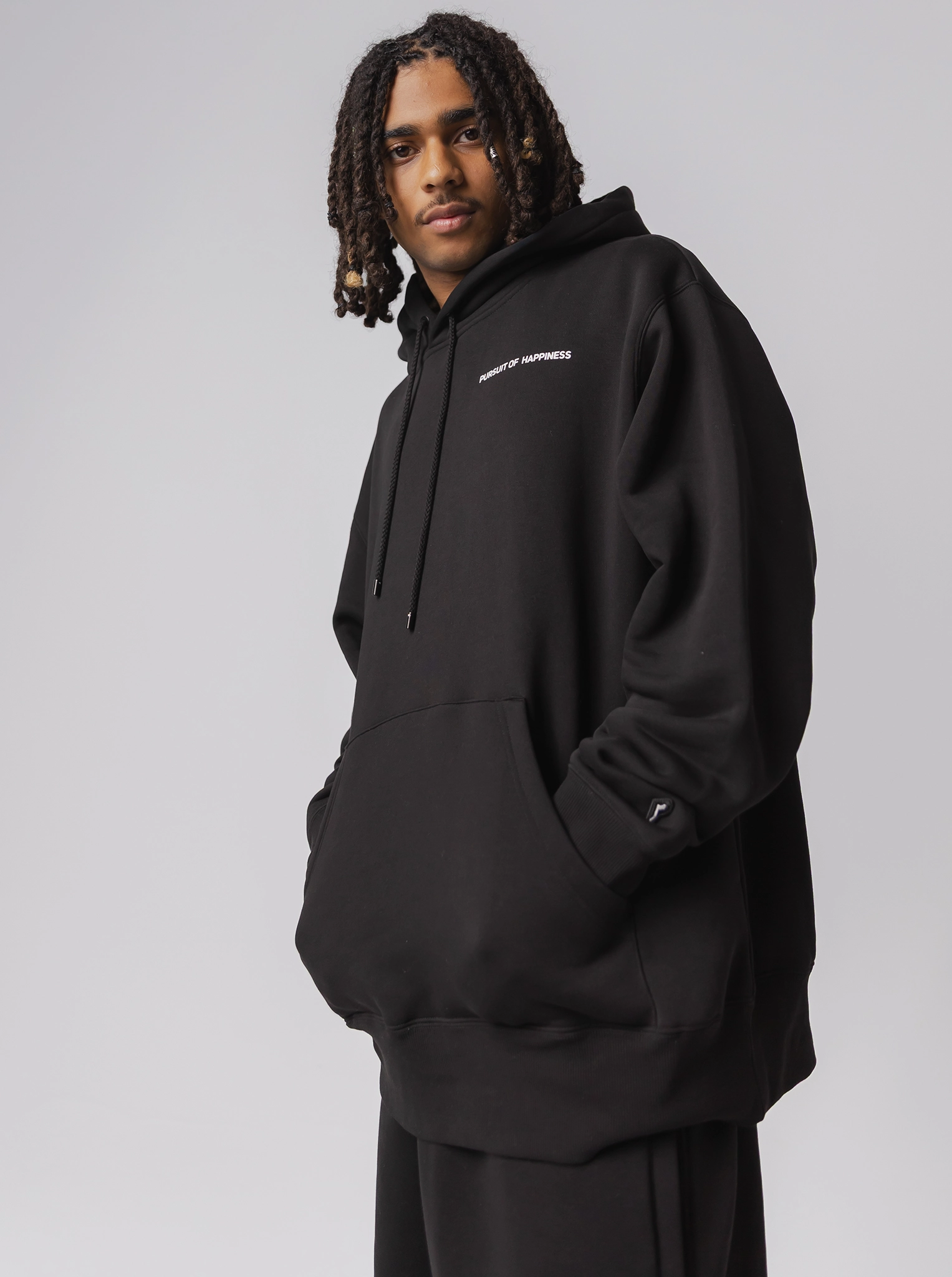 Classic Logo Heavyweight Pullover in Court Black Hidden Pocket Compartments