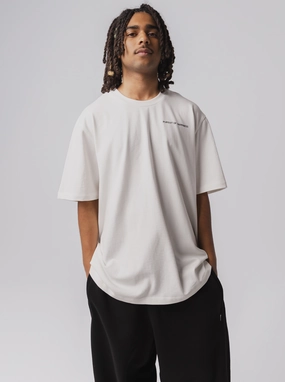 Classic Logo Heavyweight Track Tee in Off-White Spring Freshness DoubleLayeredCollar