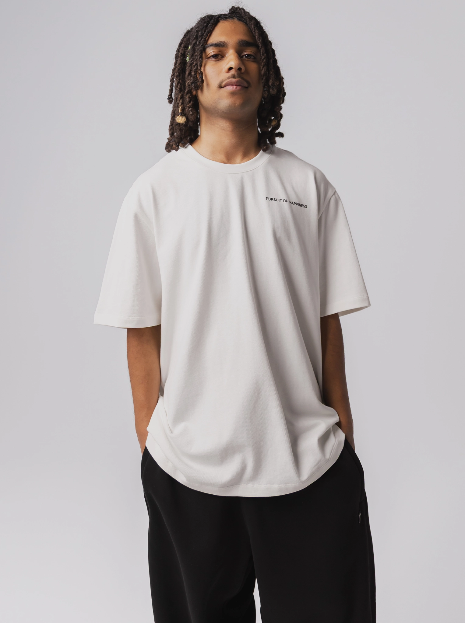 Classic Logo Heavyweight Track Tee in Off-White Travel Friendly Daily Comfort Style