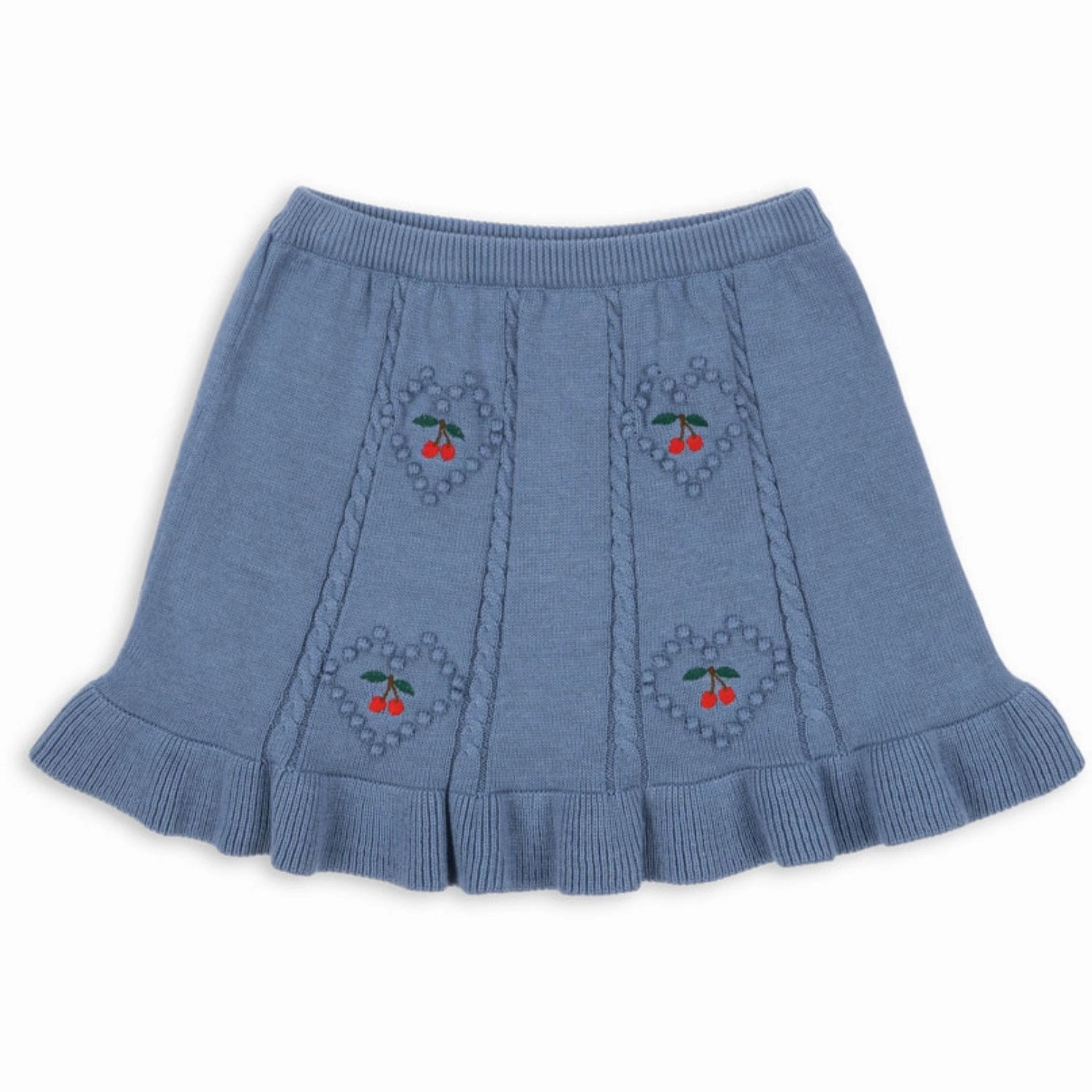 Cozy Outfit Comfy Wear Konges Sl?jd Country Blue Soleil Knit Skirt GOTS