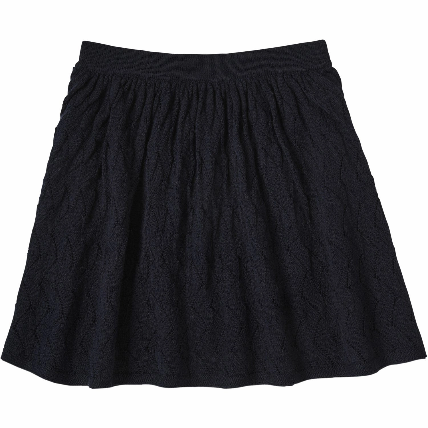 FUB Dark Navy Pointelle Skirt Minimalist Chic