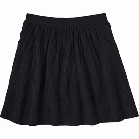 Luxury Finish Non Restrictive Fit FUB Dark Navy Pointelle Skirt