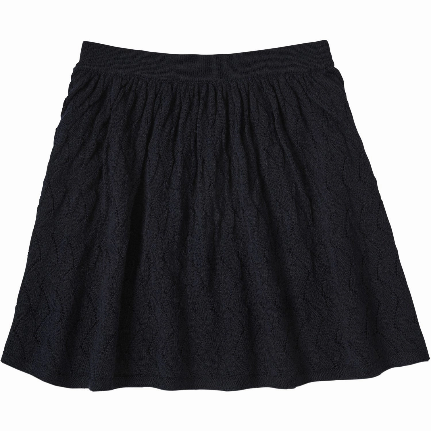 FUB Dark Navy Pointelle Skirt Spring Brunch Department Store Style