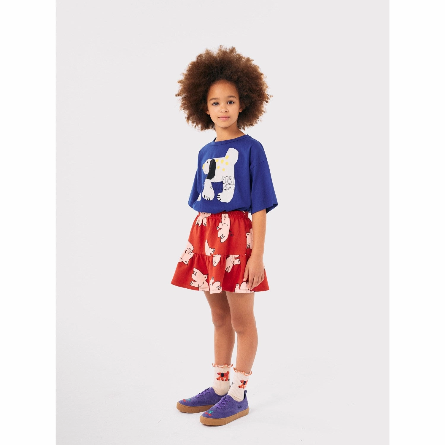 Polished Fit Maximalist look Bobo Choses Red Freedom Bird All Over Skirt