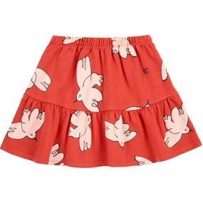 Bobo Choses Red Freedom Bird All Over Skirt Light Moodboard Crossback Strap