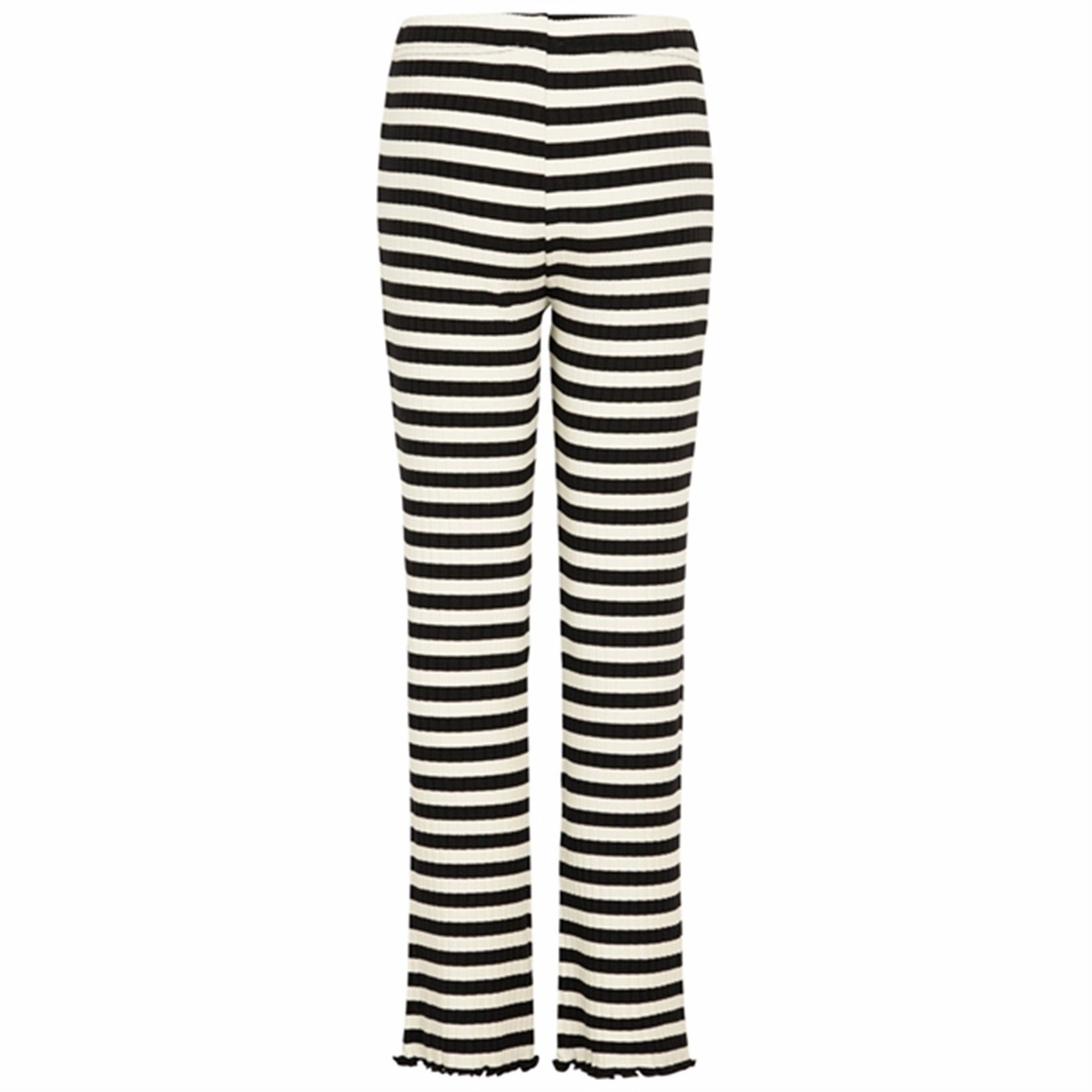 Mads N?rgaard 5x5 Classic Stripe Lala Leggings Black/Vanilla Ice No Shrink Material Casual Wear