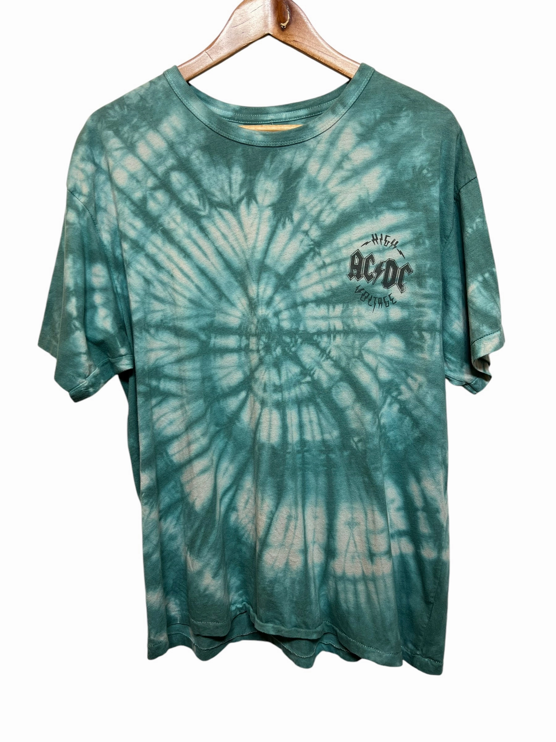 ACDC Mens Tie Dye Blue Tour T Shirt (Size L) Comfy Design