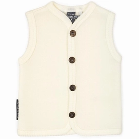 Smallstuff Wool Vest with Buttons Off White natural materials site