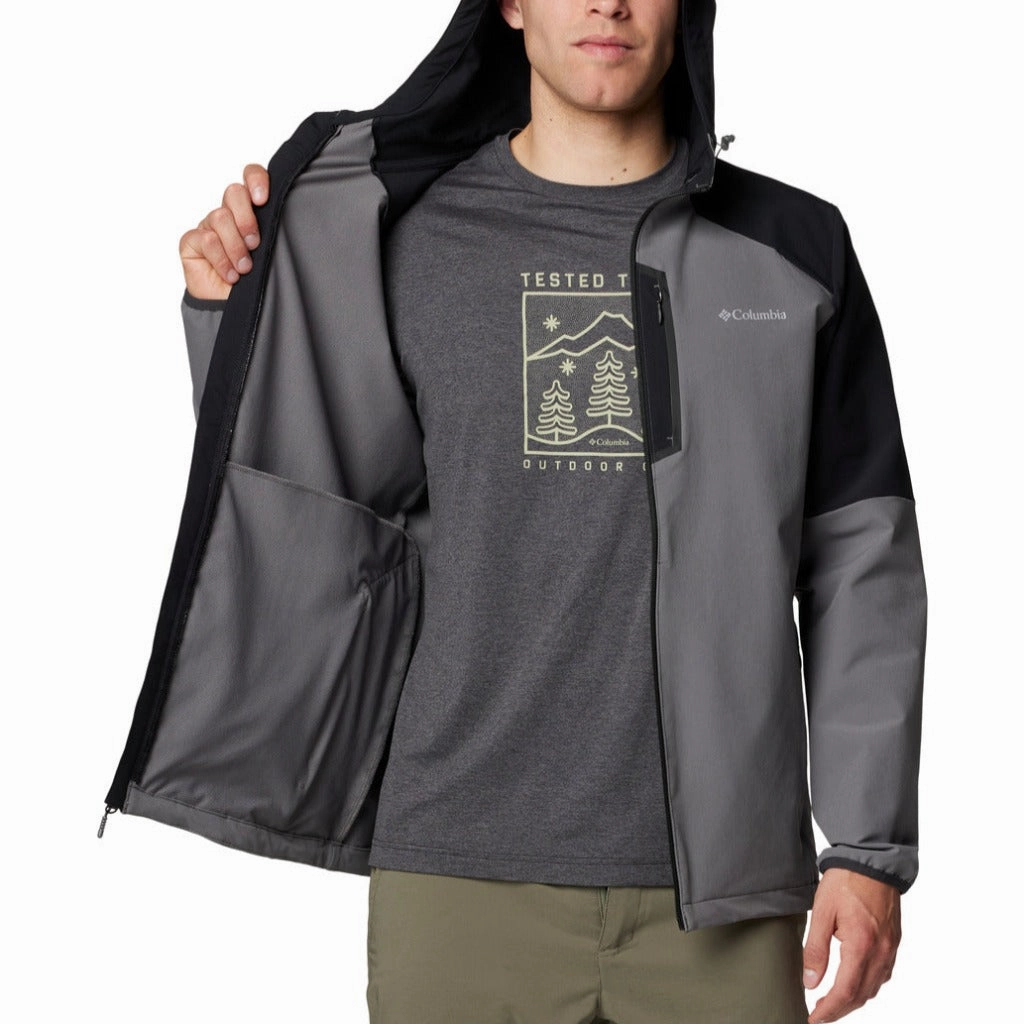 Columbia Tech Soft Shell Hoodie Men Street Motion Bee like