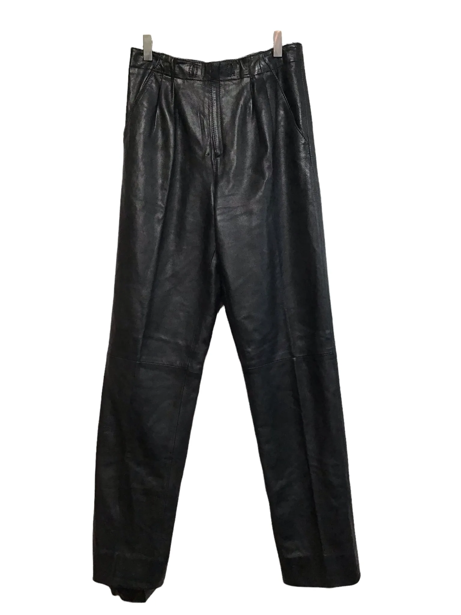 Breathable back panel SeamlessPockets Leather Peg Trousers (28??)