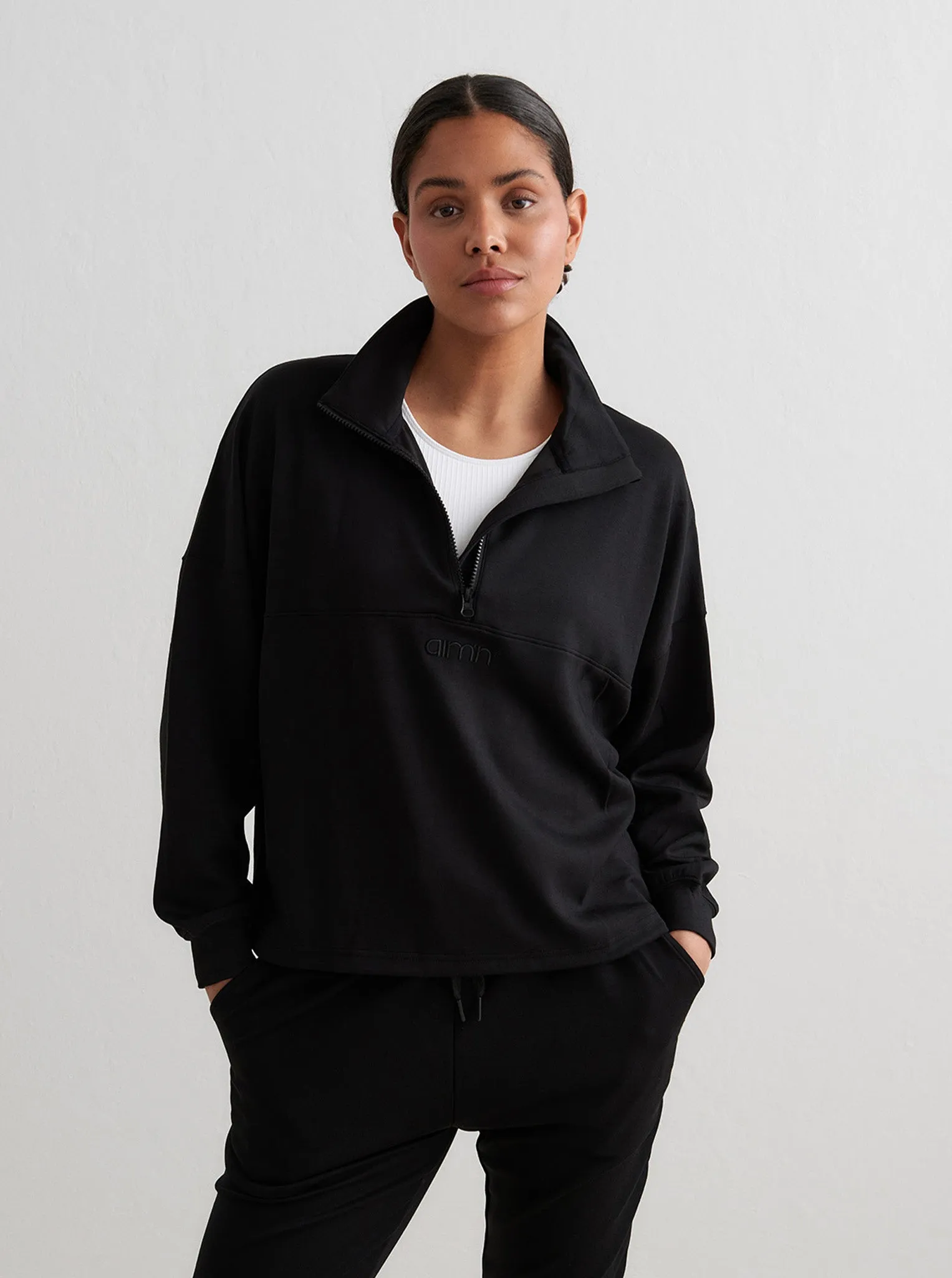 fishing gear Street Classic Black Comfy Modal Half Zip