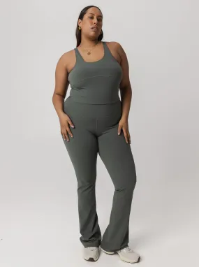 Peached Taylor Flared Tight In Eucalyptus Compression Support Travel Enthusiast Sleek Wearable