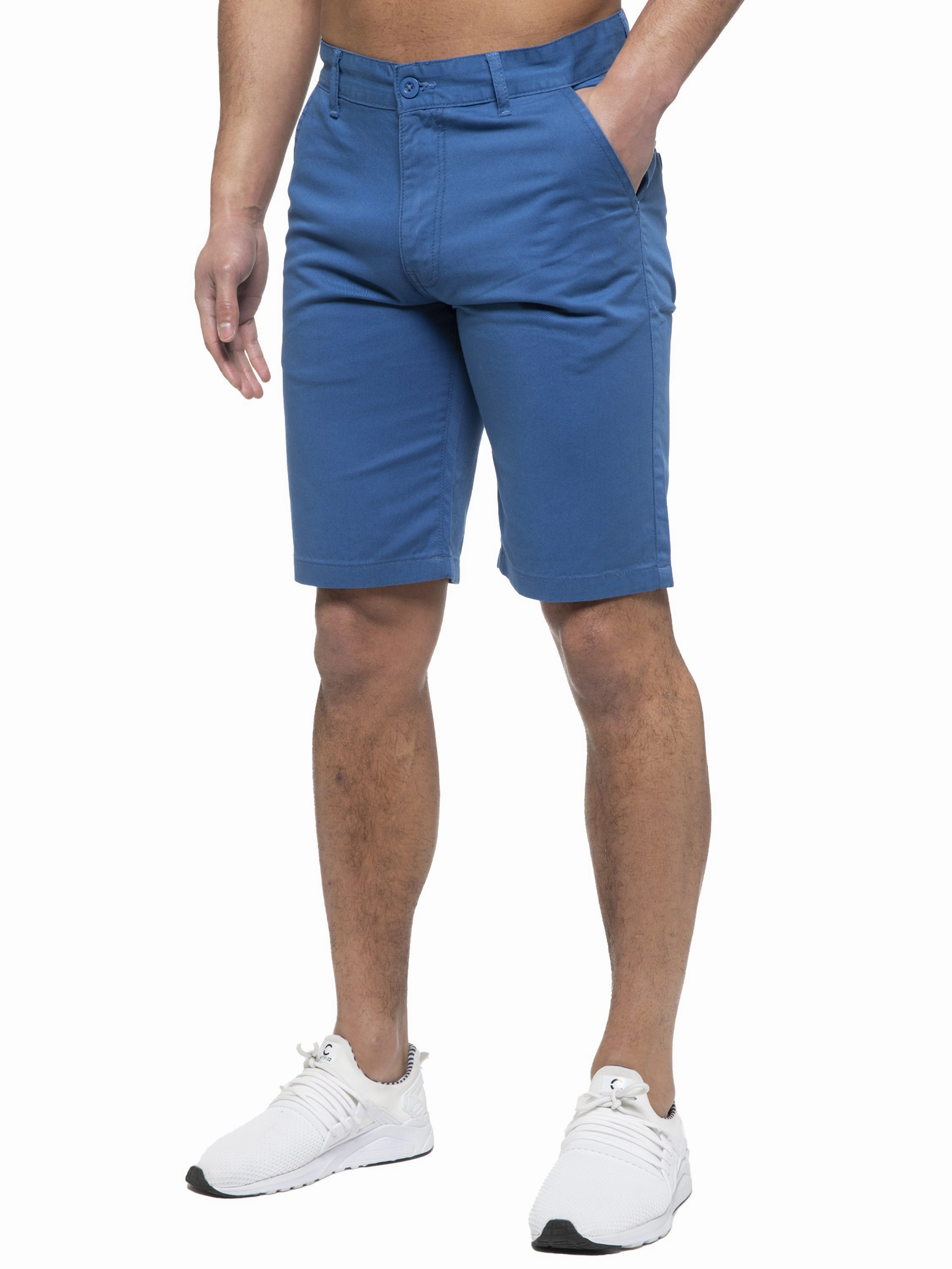Enzo | Mens Chino Shorts Laser Cut Edges Layered Panel Design