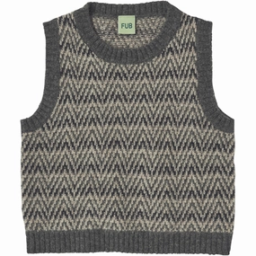 FUB Grey Melange Lambswool Vest Aspect Water Resistant Fabric
