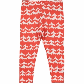 Bobo Choses White Retro Flowers Leggings AOP Studio Wear Lightweight Fit