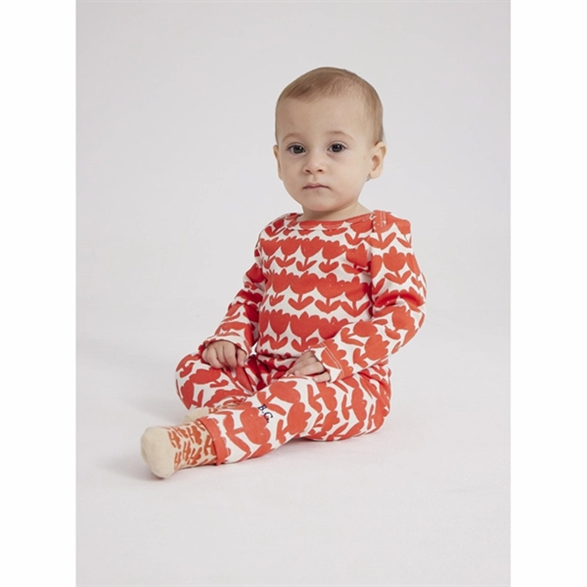 Bobo Choses White Retro Flowers Leggings AOP Eco Friendly Fabric Body Shaping Travel Enthusiast