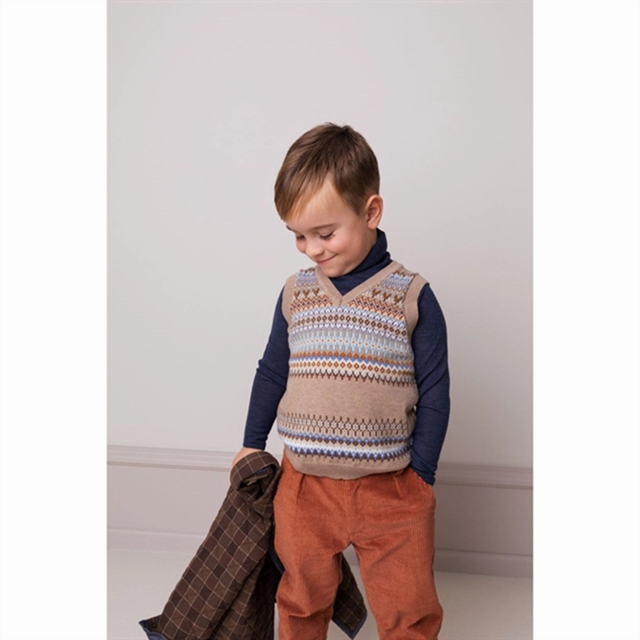 Compression Fit MarMar Wool Driftwood Mix Tono Knit Vest