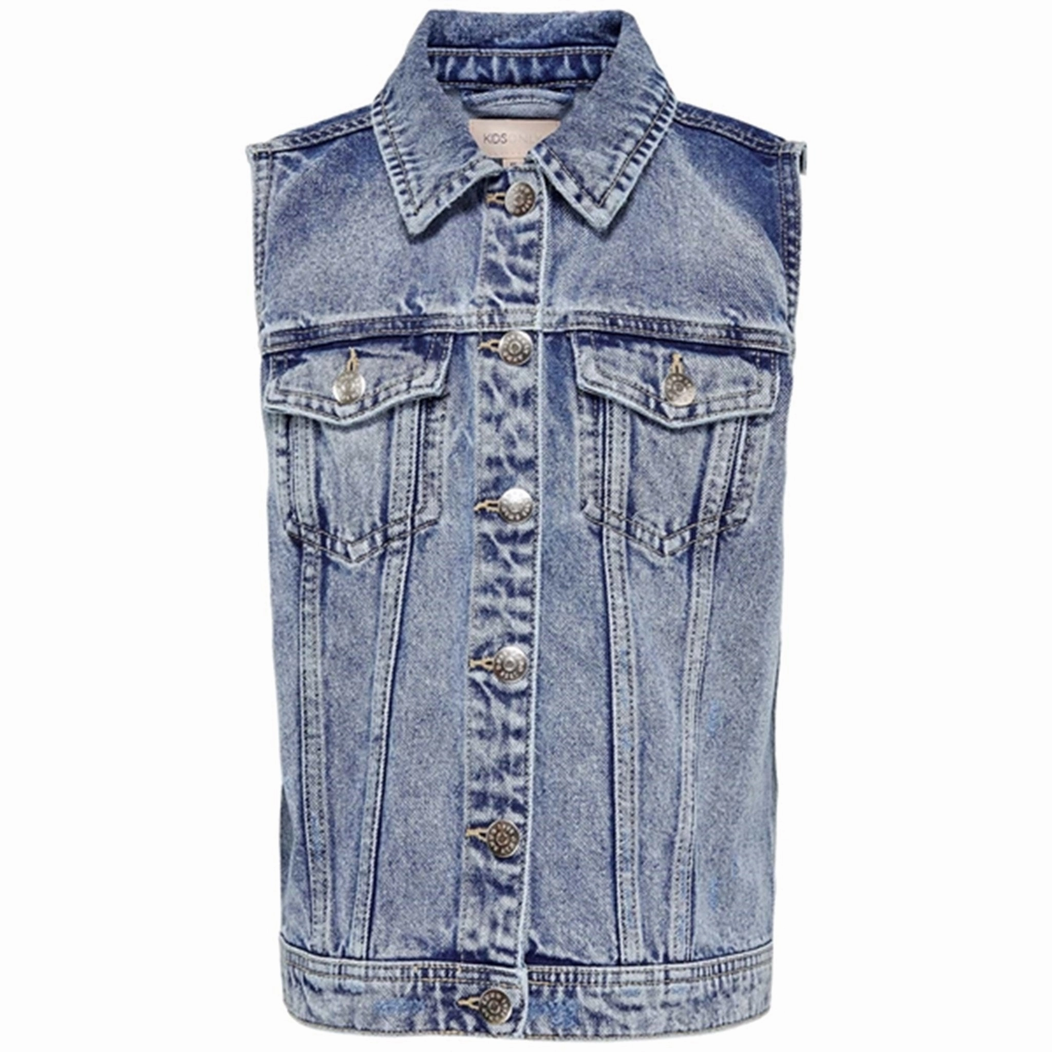 Kids ONLY Light Blue Denim Gekat Vest portion Stretch Fabric