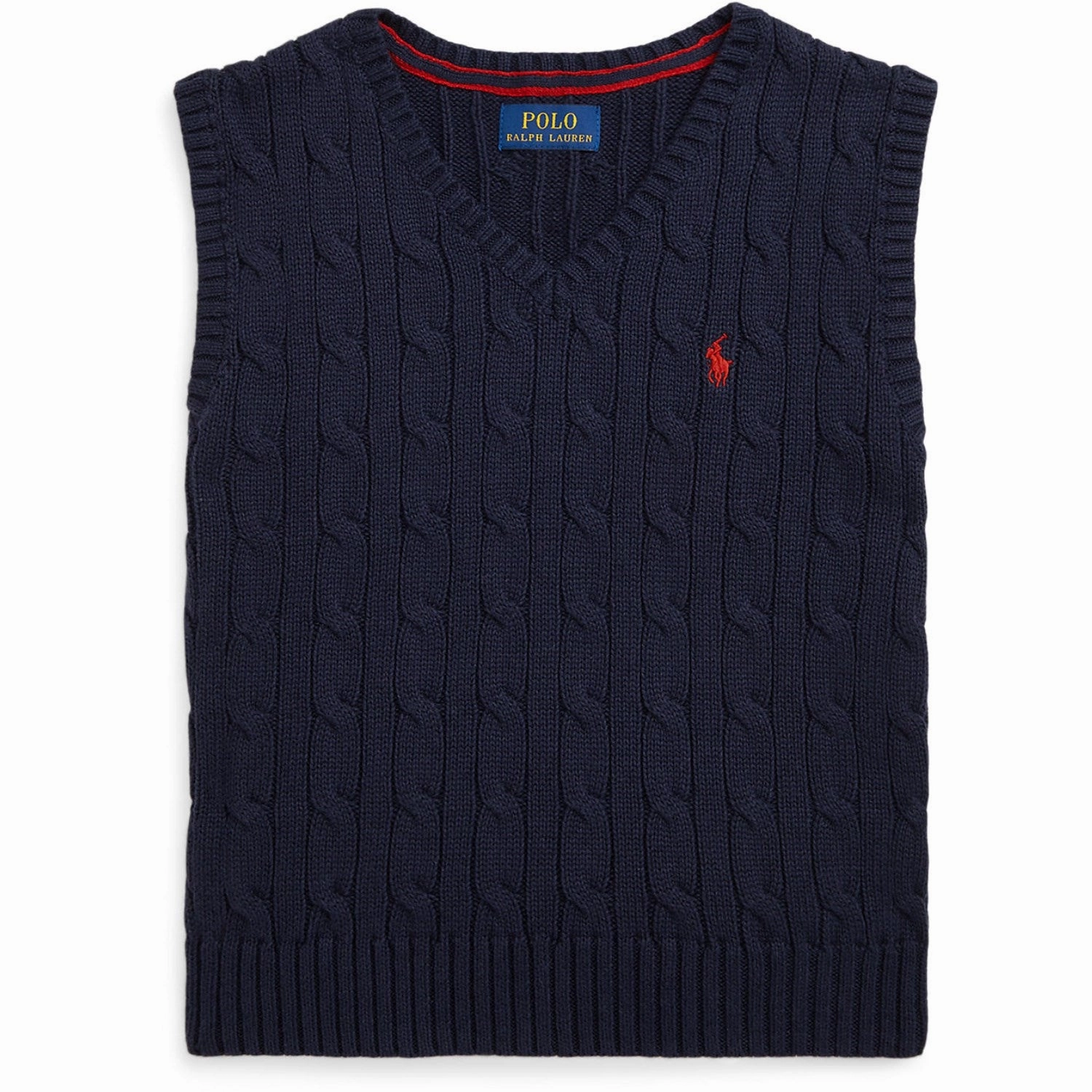 Polo Ralph Lauren Rl Navy Knitted Vest Odor Resistant Abrasion Proof Edge Binding