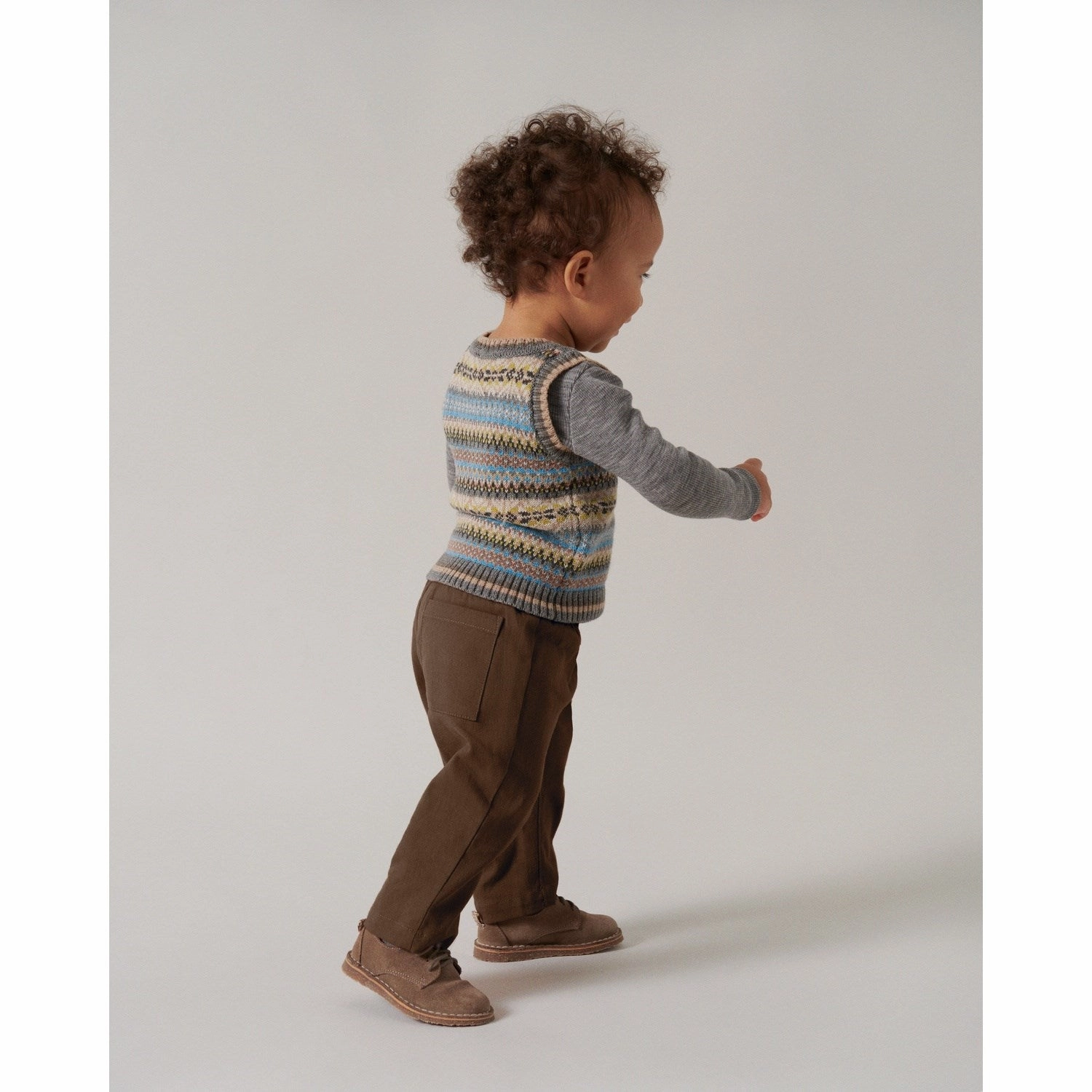 MarMar Light Cotton Wool Fair Isle Taj B Knit Vest Hypoallergenic Lining regular