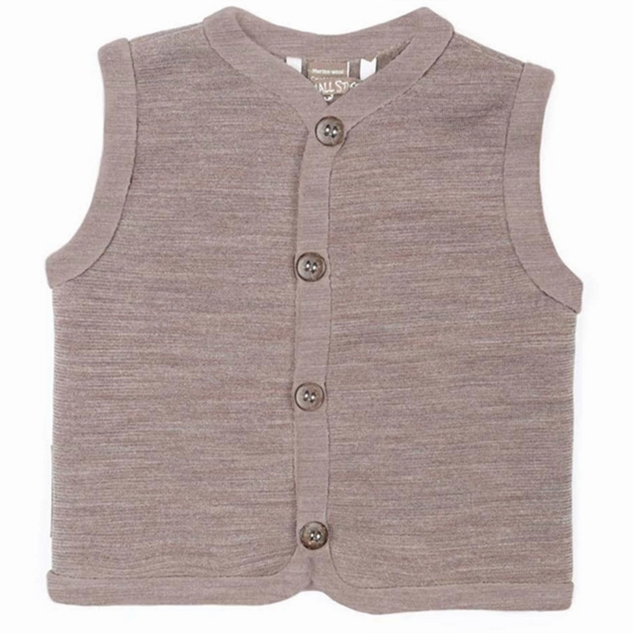 Smallstuff Wool Vest with Buttons Soft Powder Interchangeable Layers Transparency