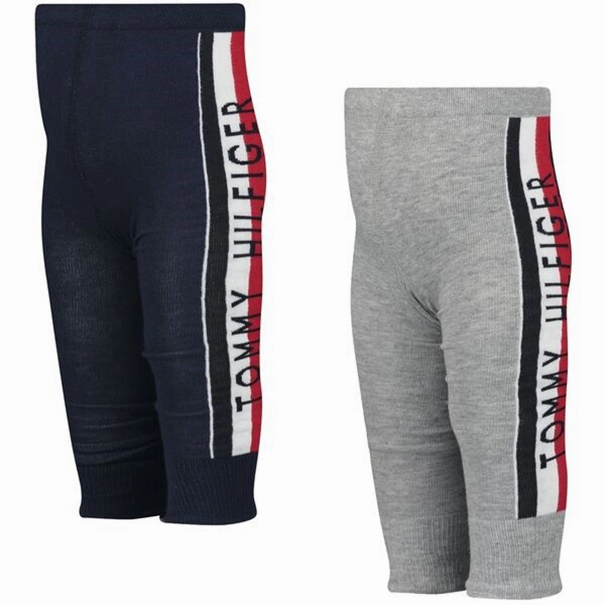 Total Fit High Elasticity Tommy Hilfiger Baby Tracksuit Leggings 2-pak Light Grey Melange/Navy