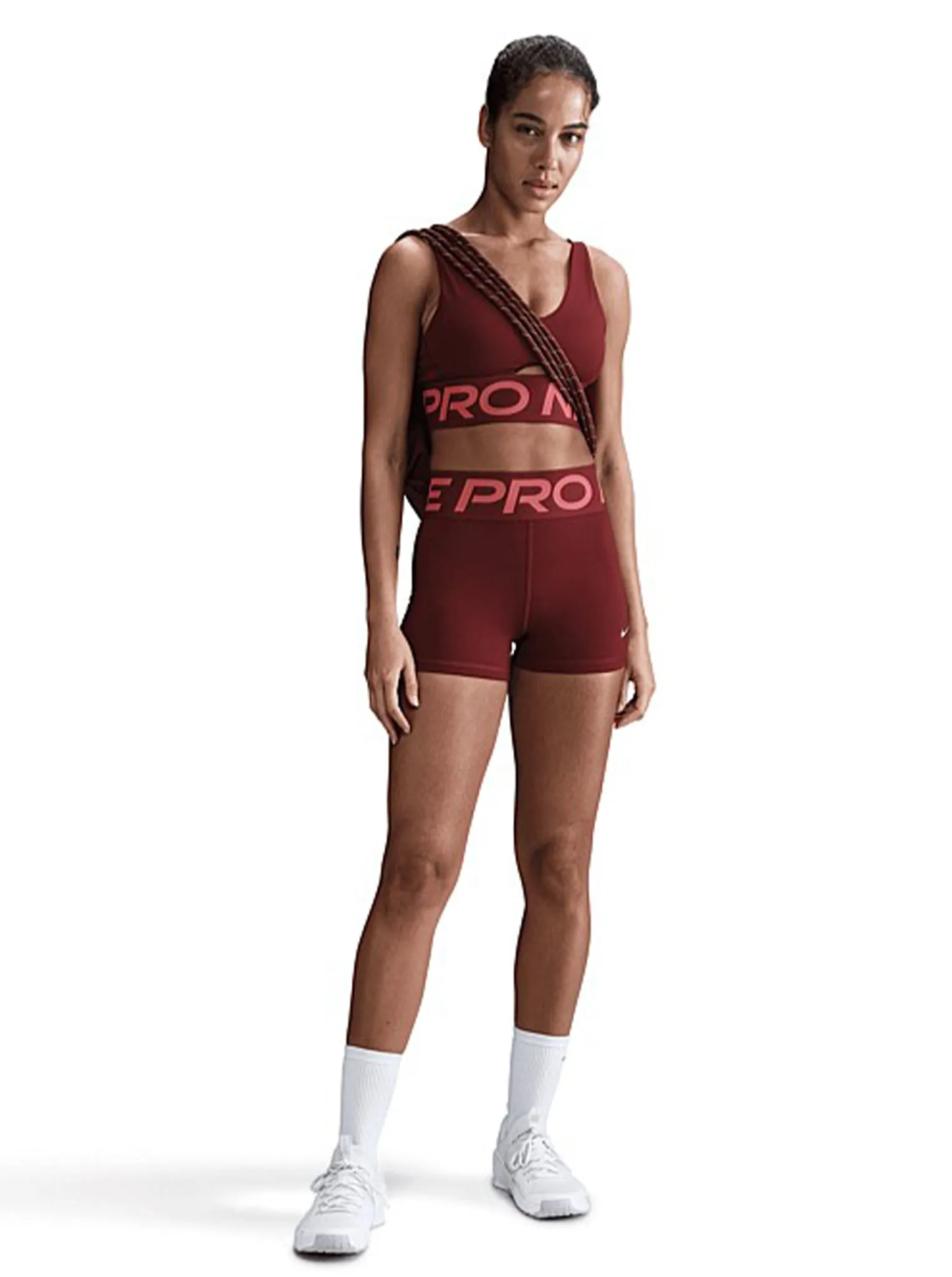 Pro Indy Plunge Medium-Support Padded Sports Bra Reinforced stitching seams