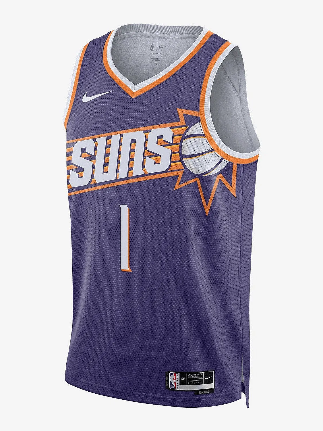 NBA Phoenix Suns Devin Booker #1 Icon Edition Swingman Jersey Airflow Optimized Odor Resistant Technology