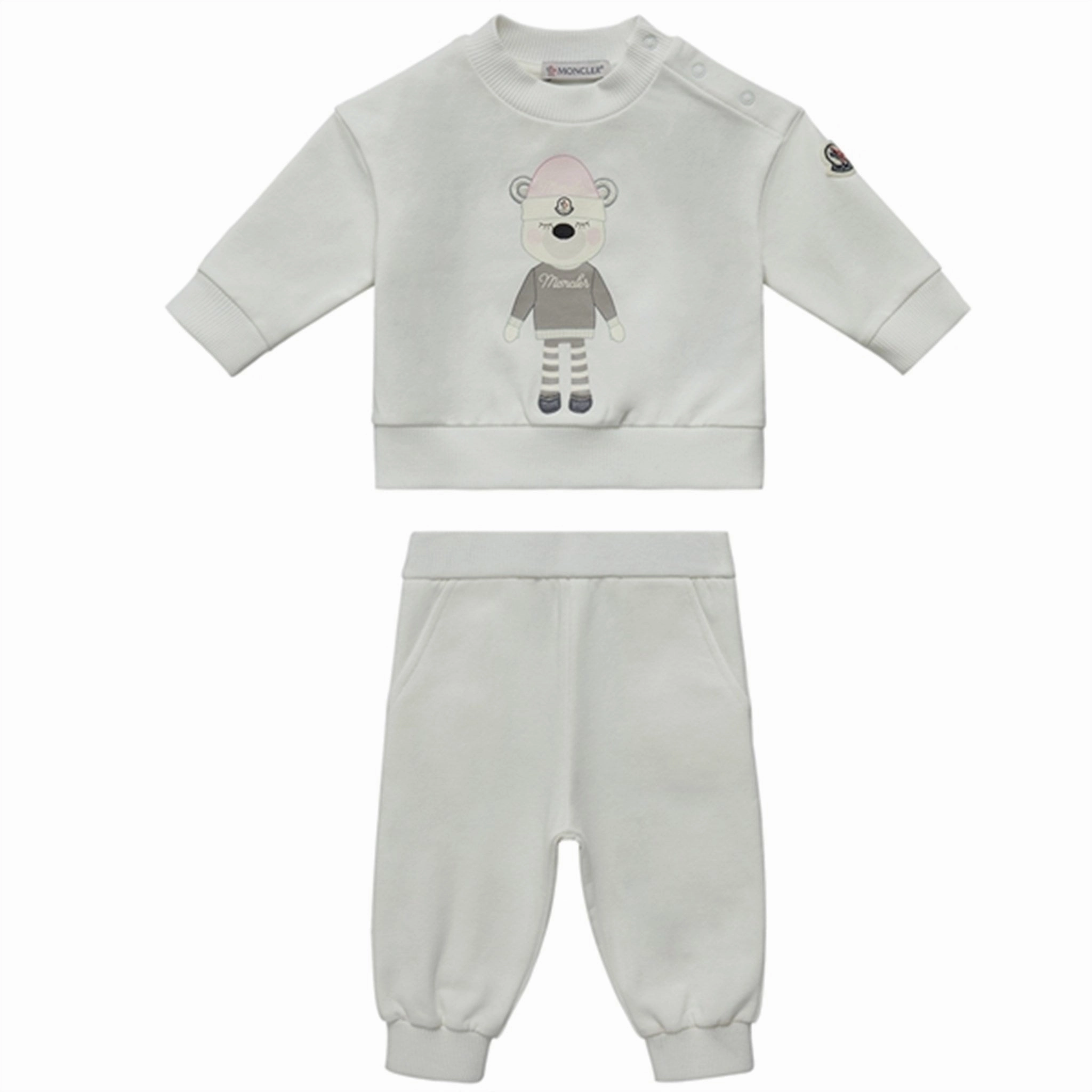 Moncler Sweatset White Corduroy ImpactDispersing Fabric Technology