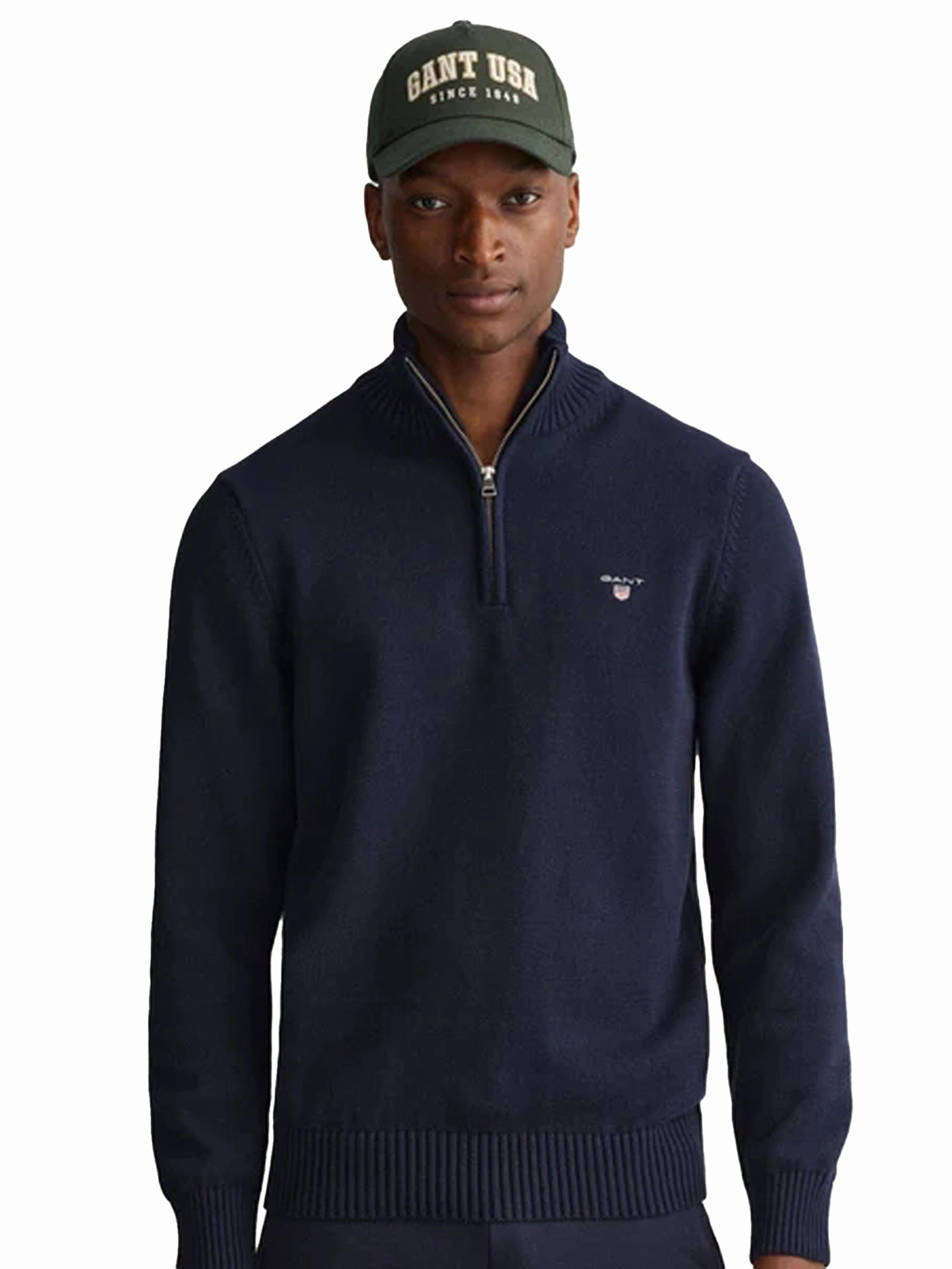 Cold Comforted Gant | Mens Cotton Half Zip Sweatshirt
