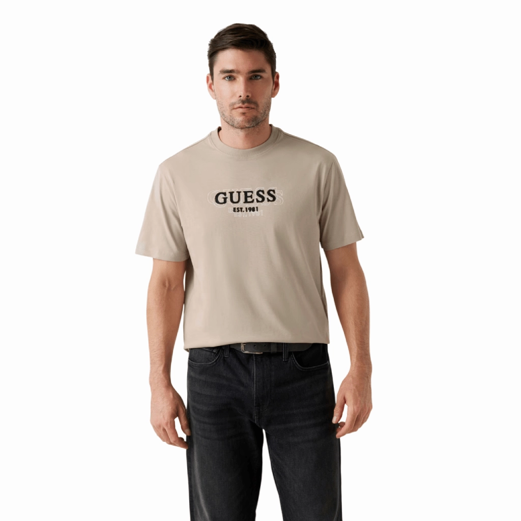 Guess Small Logo T-Shirt Men Anti Static Fabric Heat Transfer Printing