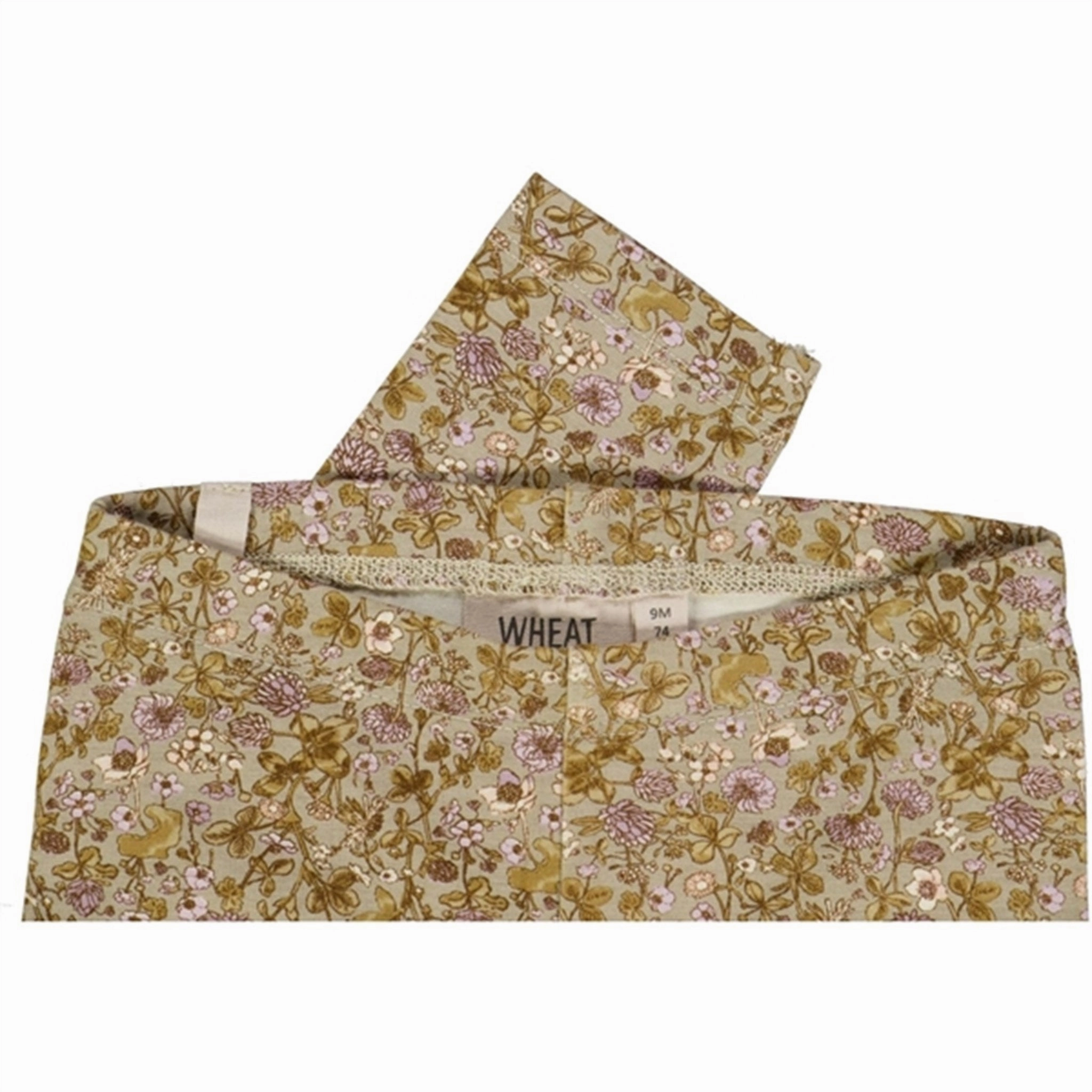 Gusseted Crotch Wheat Fossil Flowers Jersey Leggings