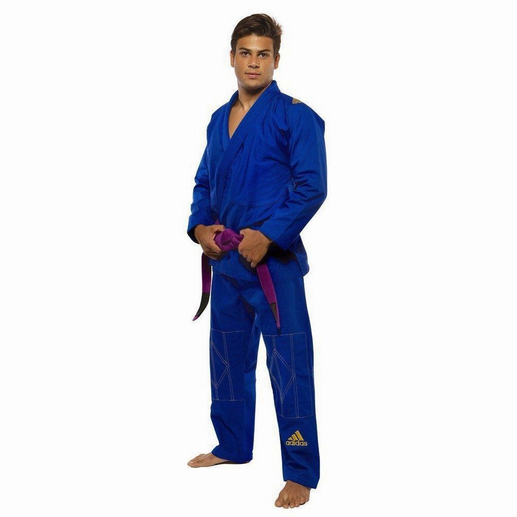 adidas Mens BJJ Gi Response Blue Jiu Jitsu Suit pressing