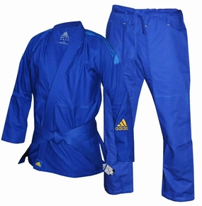 style statement venue applique adidas Mens BJJ Gi Response Blue Jiu Jitsu Suit