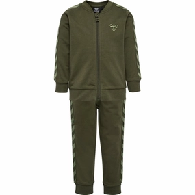 Hummel Olive Night Bille Tracksuit Windproof Chest Panel Durable Blends