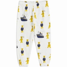 Mini Rodini Teddybears AOP Sweatpants White Lace