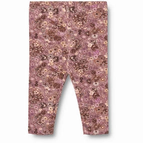 Wheat Lavender Flowers Leggings Jules Double Layer Minimalist Style Tailored Fit