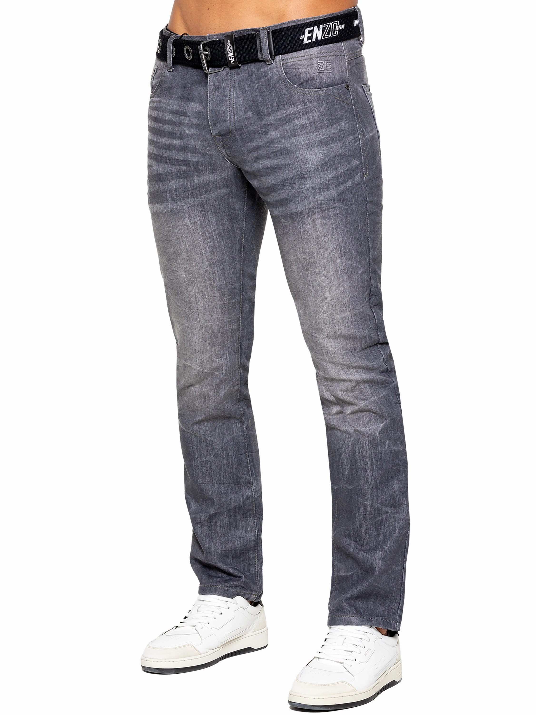 Enzo | Mens Denim Straight Fit Jeans Lightweight